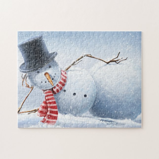 Let's Chill Sexy Snowman Holiday Puzzle (Horizontal)