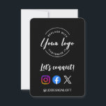 Let's connect! Social Media website logo QR code Einladung<br><div class="desc">Let's connect! Social media card, share the excitement and invite your customers and clients to connect with you on social media with our custom-designed invitation. The vibrant and modern handlettered style font adds a touch of fun and creativity to the card, setting the tone for a lively and engaging experience....</div>