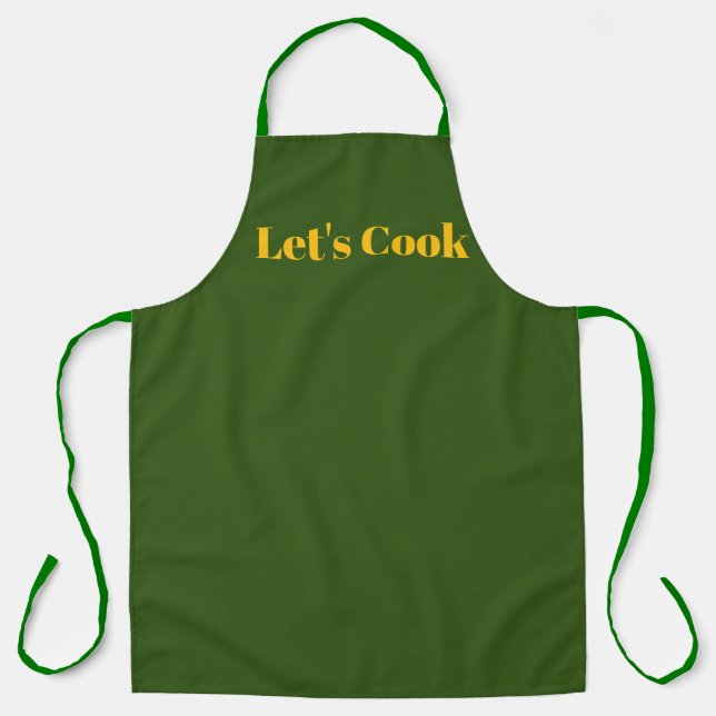 Let's Cook Olive Green  Kitchen Craft Chef  Schürze (Vorderseite)