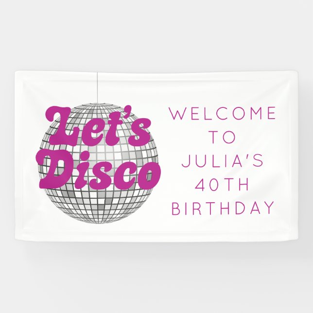 Let's Disco Birthday/Bachelorette Banner (Horizontal)