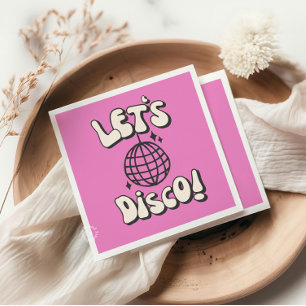 Let's Disco Party Magenta Napkin Serviette