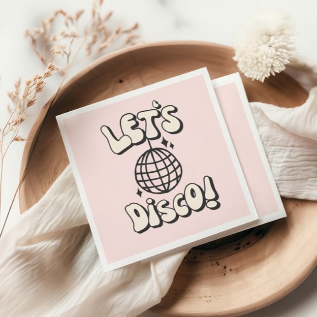 Let's Disco Party Pink Napkin Serviette (Von Creator hochgeladen)