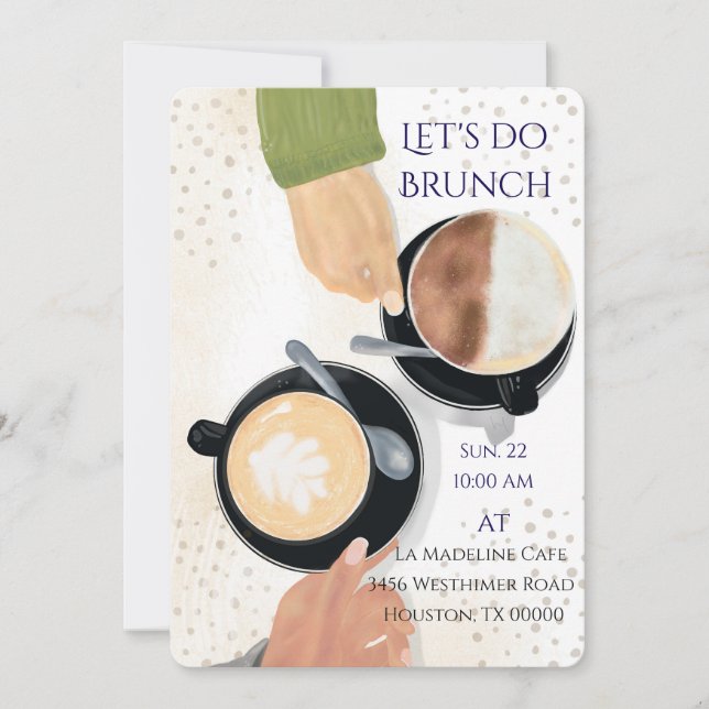 Let's Do Brunch Latte 2 Einladung (Vorderseite)