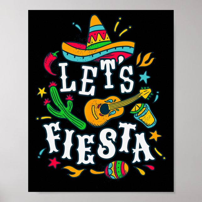 Let's Fiesta Cinco De Mayo Mexican Festival Party Poster (Vorne)