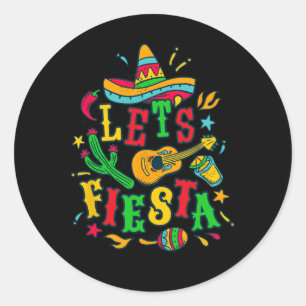 Let's Fiesta Cinco De Mayo Mexican Festival Party Runder Aufkleber
