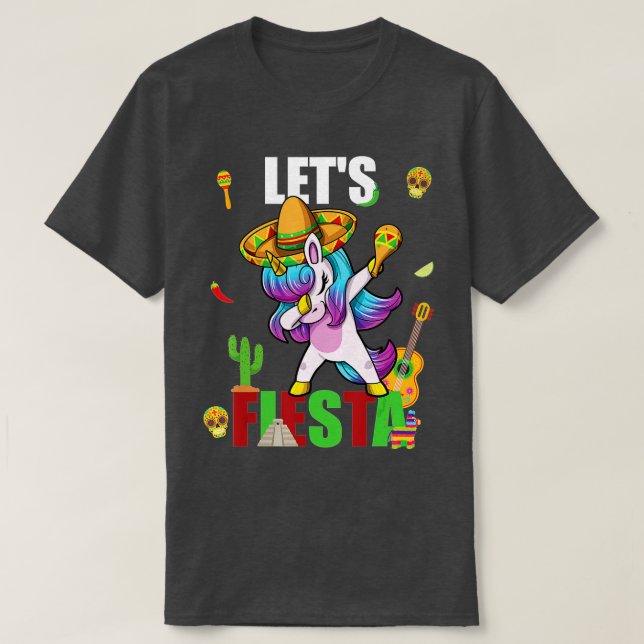LET'S FIESTA lustige mexicanische Einhorn mexico c T-Shirt (Design vorne)