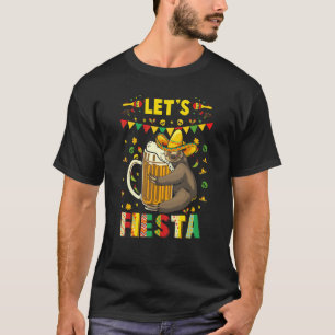 Let's Fiesta Sloth Beer Drinking Cinco De Drinko T-Shirt