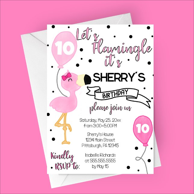 Let's Flamingle Flamingo Geburtstagsparty Einladung (Let's Flamingle Birthday Party Invitation | Summer Birthday)