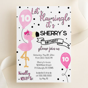 Let's Flamingle Flamingo Geburtstagsparty Einladung