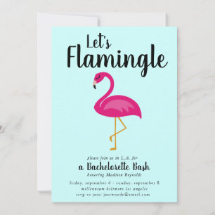 Let's Flamingle Flamingo Junggeselinnen-Abschied Einladung