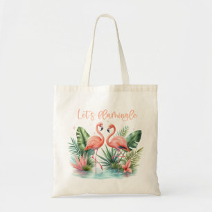 "Let's Flamingle" Flamingos Tote Bag Tragetasche