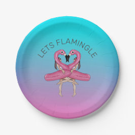 Let's Flamingle Party Float Ombre Pink Pappteller