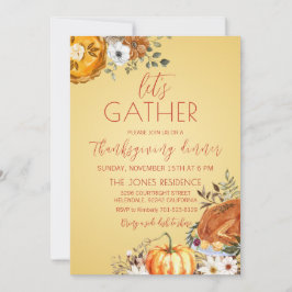 Let's gather Thanksgiving Dinner Invitation Einladung