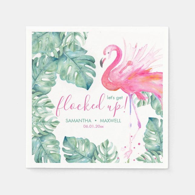 Let's Get Flocked Up Cocktail Serviette (Vorderseite)