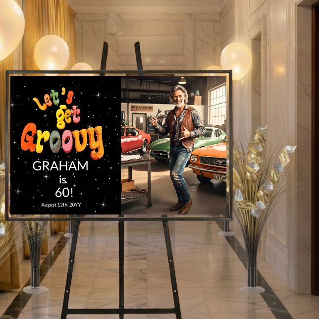 Let's Get Groovy Men's 60th Birthday Photo Poster (Von Creator hochgeladen)