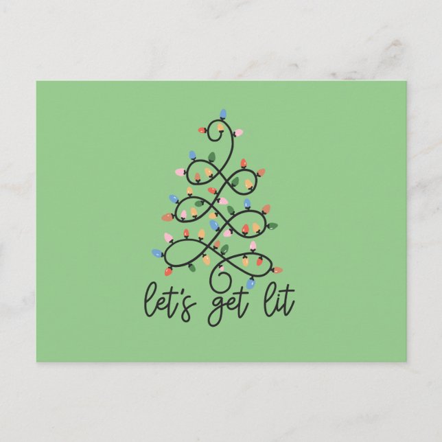 Let's Get Lit Greeting Postcard Feiertagspostkarte (Vorderseite)