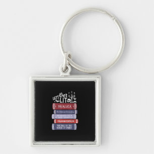 Let's Get Lit - Vintager Horror Book Lover Bookwor Schlüsselanhänger