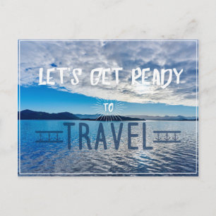 Let's get read to travel Typography Postcard Postkarte