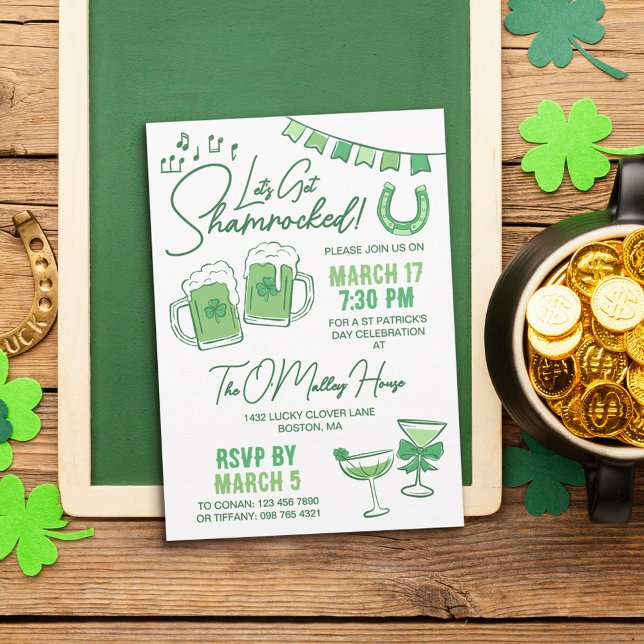 Let's Get Shamrocked St Patrick's Day Party Einladung (Von Creator hochgeladen)