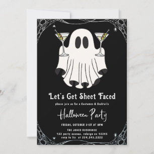 Let's Get Sheet Faced Martini Halloween-Party Einladung