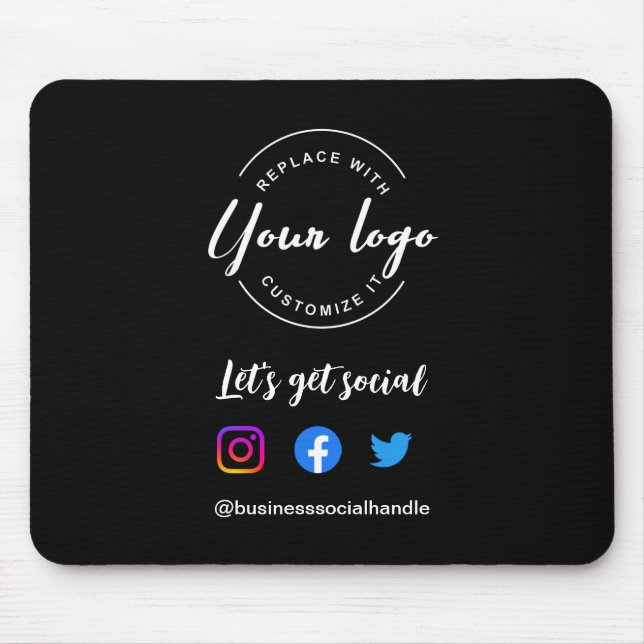 Let's Get Social Media Website Custom-Logo Mousepad (Vorne)