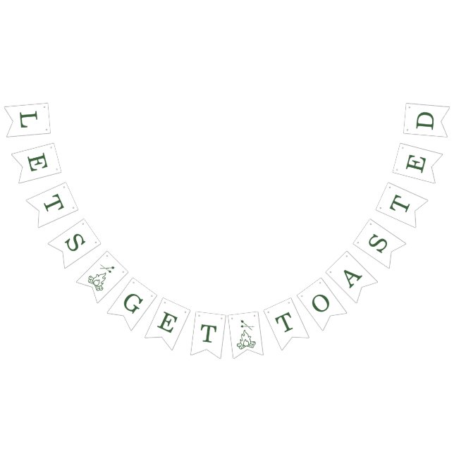 Let's Get Toasted Bachelorette Green  Wimpelkette (Alle)