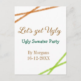 Let's get ugly Christmas ugly sweater Partyorange  Postkarte
