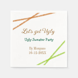 Let's get ugly Christmas ugly sweater Partyorange  Serviette