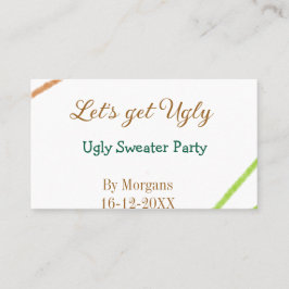 Let's get ugly Christmas ugly sweater Partyorange Visitenkarte