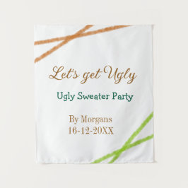 Let's get ugly Christmas ugly sweater Partyorange Wandteppich