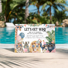 Let's Get Wild Jungle Animals Birthday Einladung