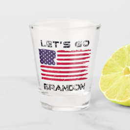 Let's Go Brandon Biden Chant Distressed Flag Funny Schnapsglas