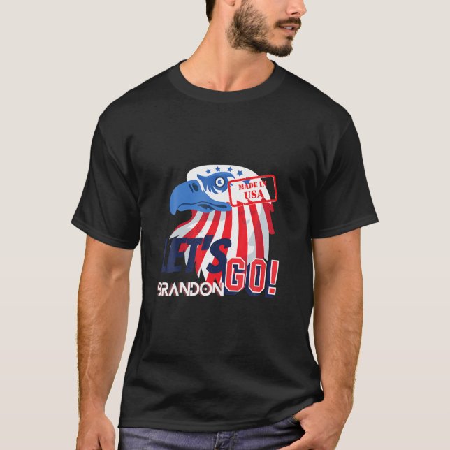 Let's Go Brandon Brandon USA Flag Anti Liberal T-Shirt (Vorderseite)