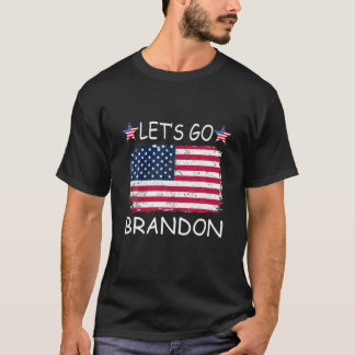 Let's Go Brandon Chant Impeach Biden USA Flag T-Shirt