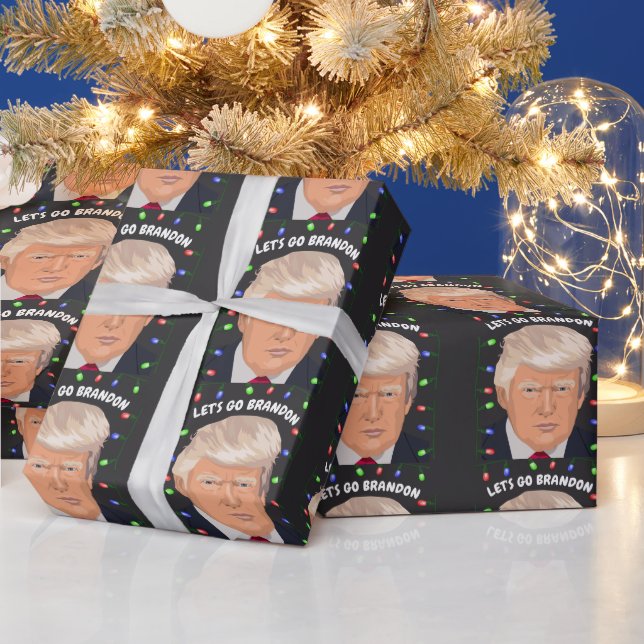 LET'S GO BRANDON DONALD TRUMP Weihnachtskarten Wra Geschenkpapier (Feiertage)