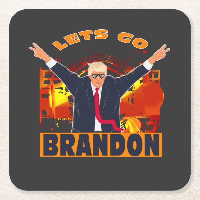 Let's Go Brandon Funny Anti Biden Trump Political  Rechteckiger Pappuntersetzer (Vorderseite)