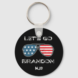 Lets Go Brandon Funny Meme Biden Monogram Schlüsselanhänger