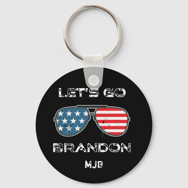 Lets Go Brandon Funny Meme Biden Monogram Schlüsselanhänger (Vorderseite)