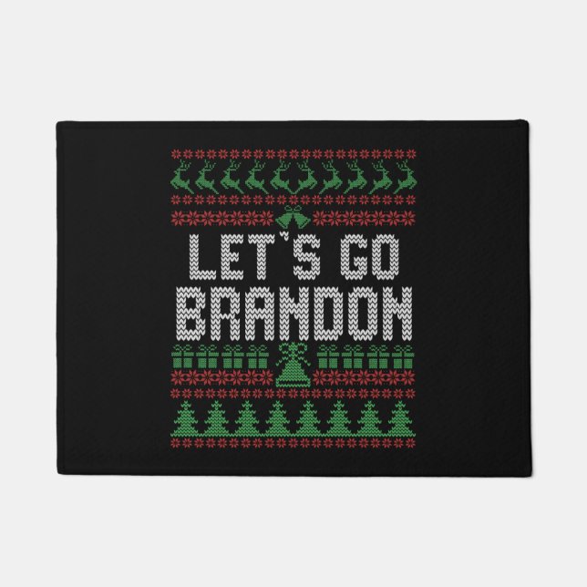Let's Go Brandon Funny Ugly Christmas Sweater Fußmatte (Vorderseite)