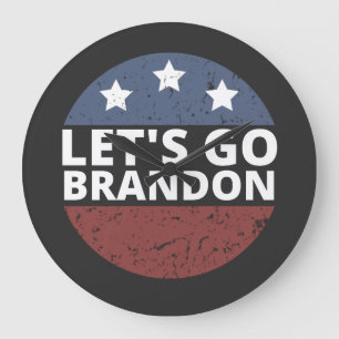 let's go brandon große wanduhr