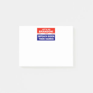 Let's go Brandon Impeach Biden Then Harris Post-it Klebezettel