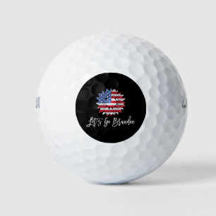 Let's Go Brandon Joe Biden Chant Funny Red Blue Golfball