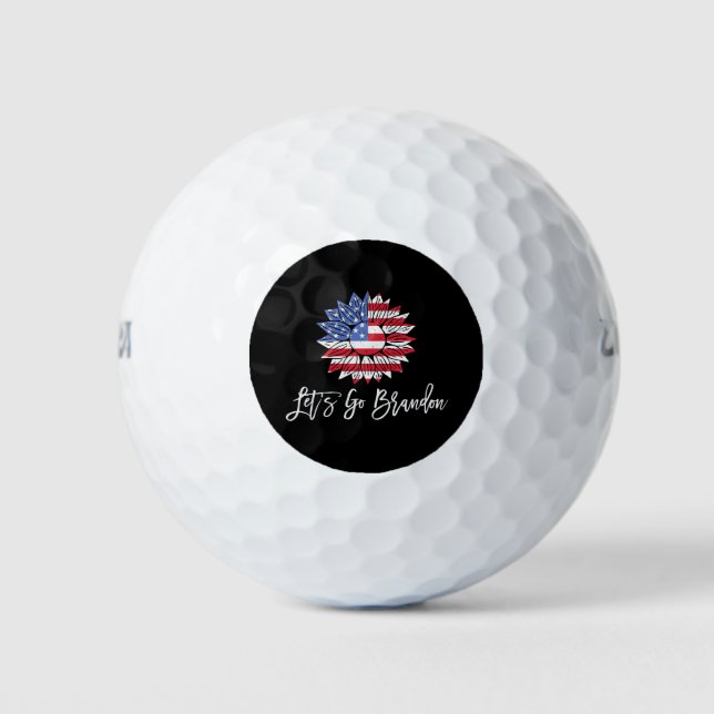Let's Go Brandon Joe Biden Chant Funny Red Blue Golfball (Vorderseite)