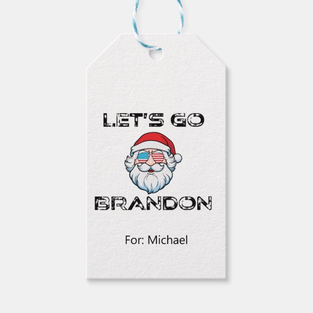 Let's Go Brandon Joe Biden Funny Santa Geschenkanhänger (Vorderseite)