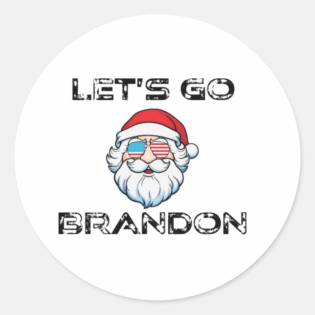 Let's Go Brandon Joe Biden Weihnachten Runder Aufkleber (Vorderseite)