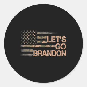 Let's Go Brandon Lasse Go Brandon Camouflage Ameri Runder Aufkleber