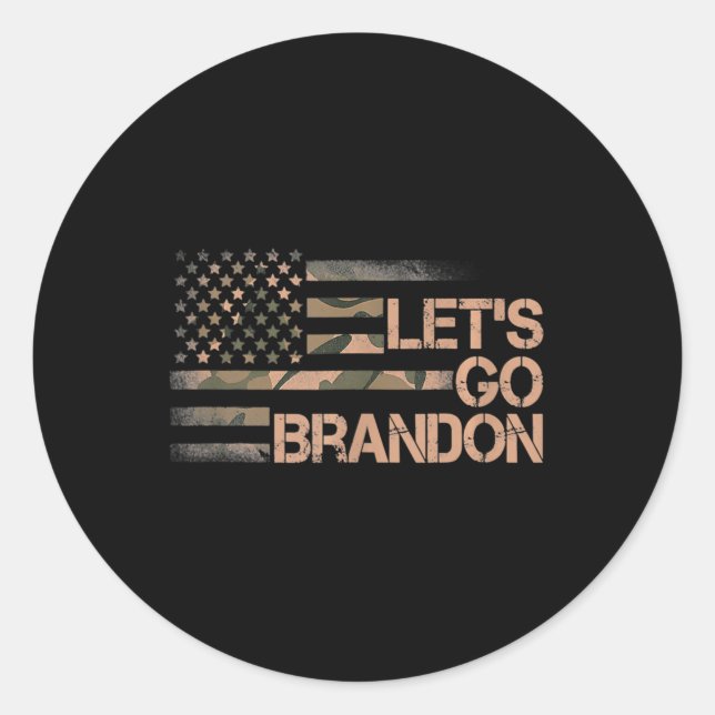 Let's Go Brandon Lasse Go Brandon Camouflage Ameri Runder Aufkleber (Vorderseite)