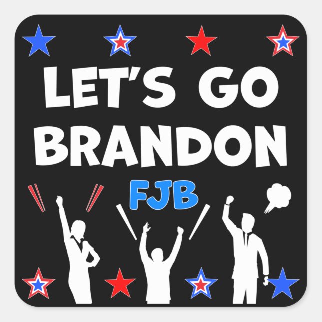 LET'S GO BRANDON QUADRATISCHER AUFKLEBER (Vorderseite)
