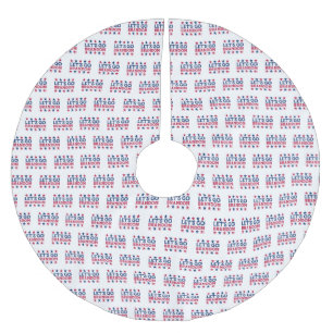 Let's Go Brandon Red White Blue America Stars Wrap Polyester Weihnachtsbaumdecke