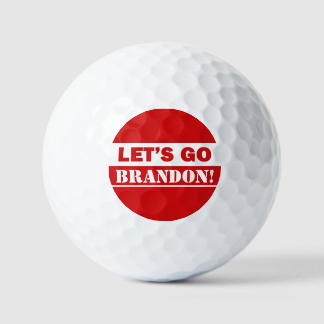 "Let's go Brandon" Rot-Weiß-Golfbälle Golfball (Vorderseite)